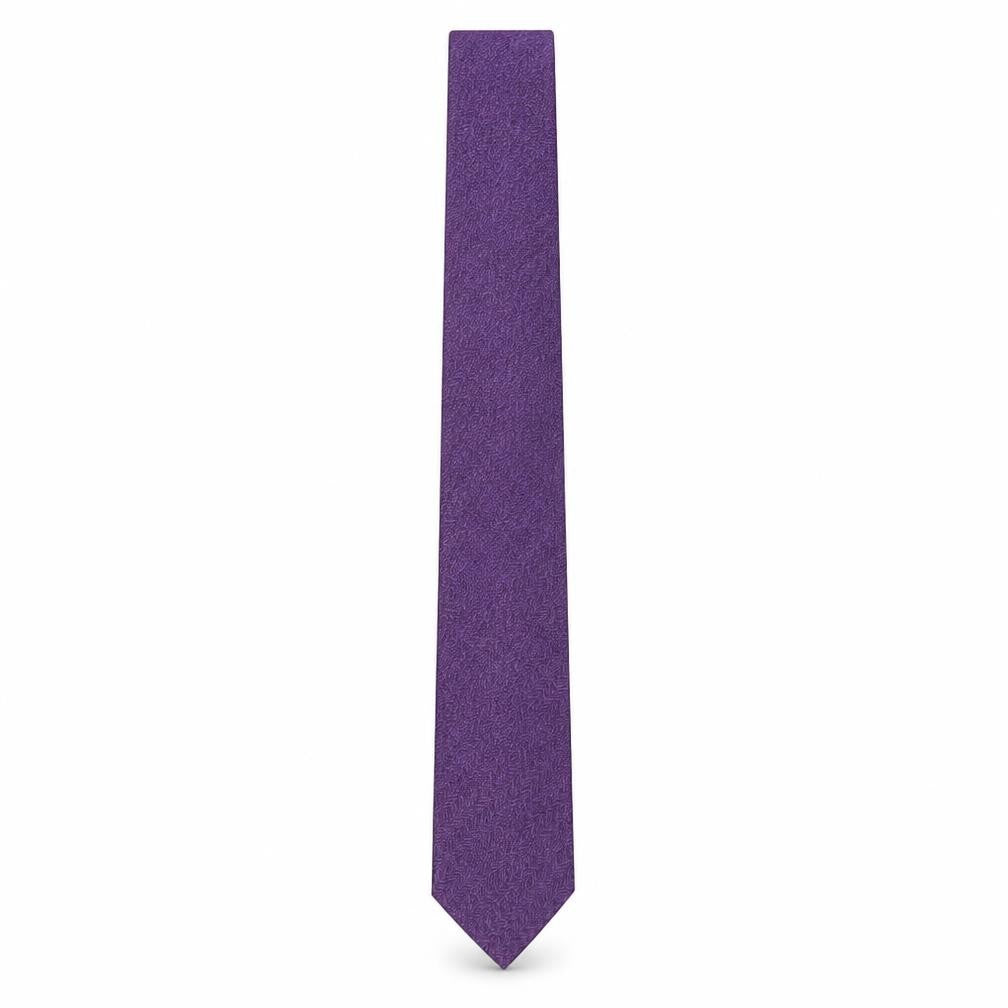 Front view of Duffer men’s purple geometric polyester pointed tie one size