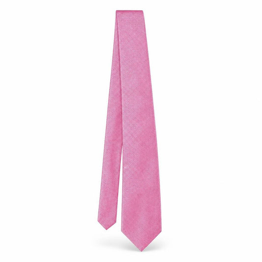 Front view of Debenhams men’s pink grenadine polyester pointed tie one size