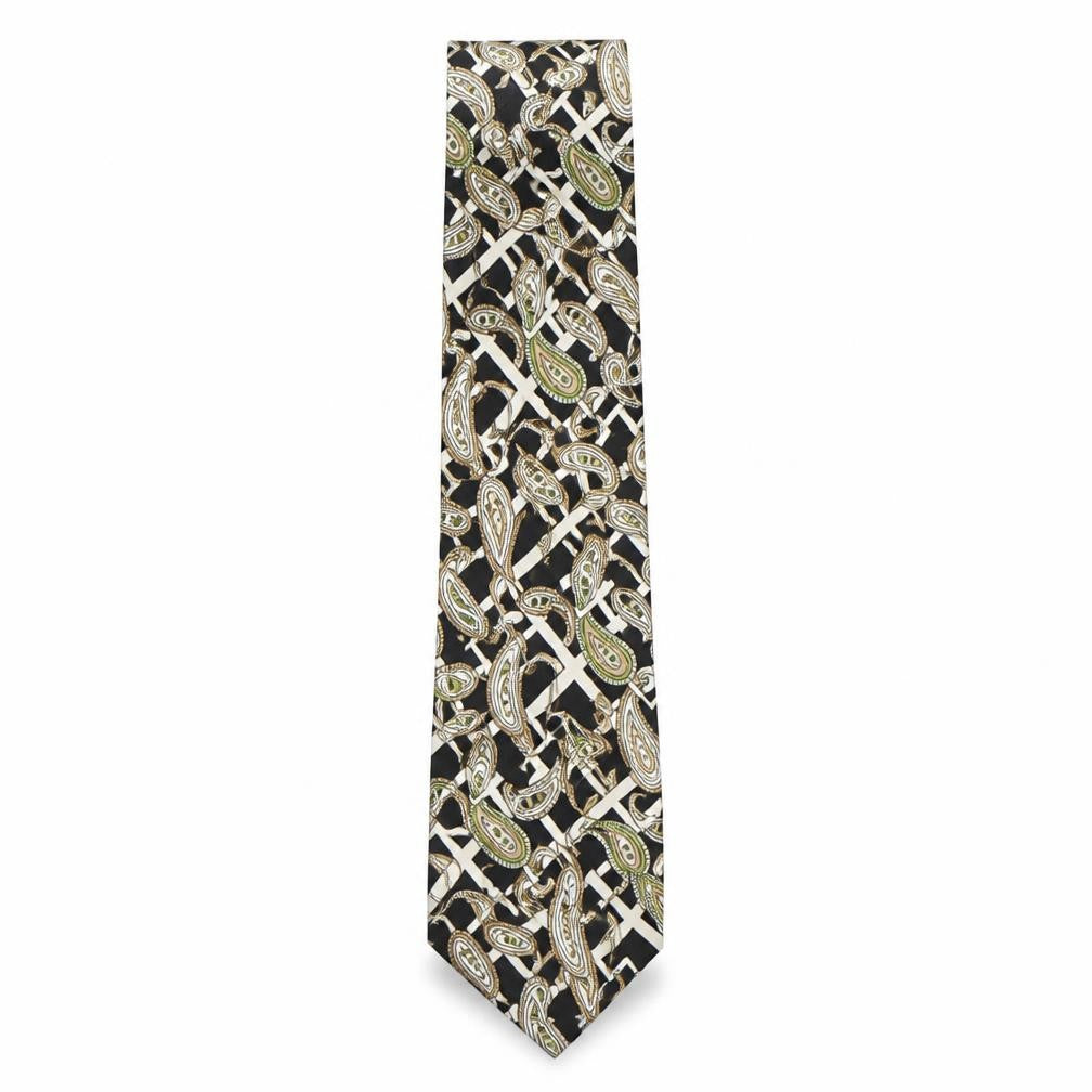 Front view of Michelsons men’s multicoloured paisley silk pointed tie one size