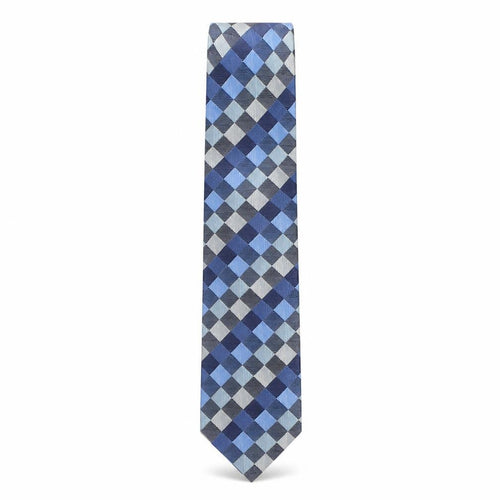 Marks and Spencer Mens Blue Plaids & Checks Silk Pointed Tie One Size