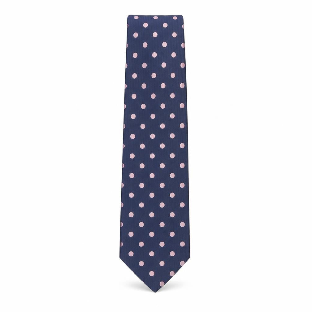 Front view of Lloyd Attree & Smith men’s multicoloured polka dot silk pointed tie one size