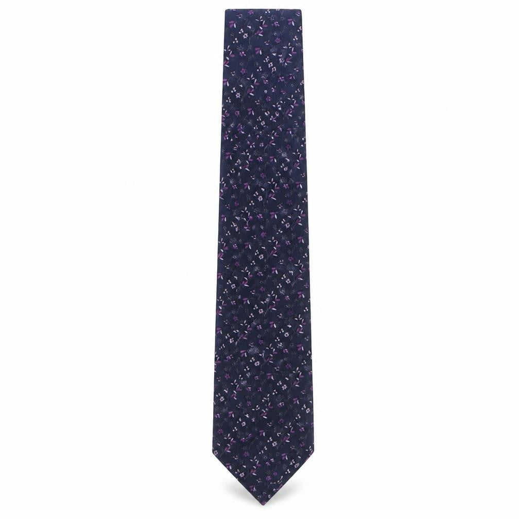 Marks and Spencer Mens Blue Floral Silk Pointed Tie One Size