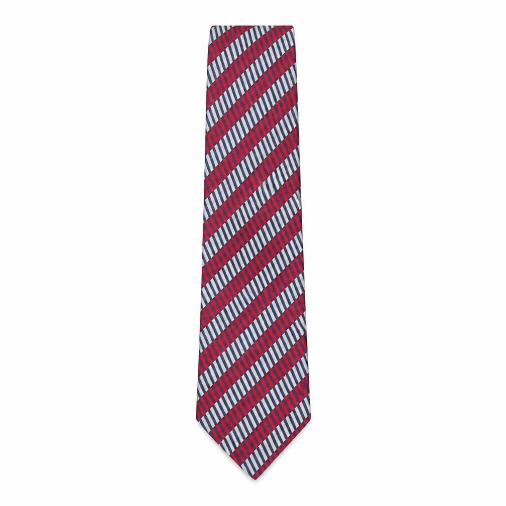 Front view of Michaelis men’s multicoloured striped silk pointed tie one size