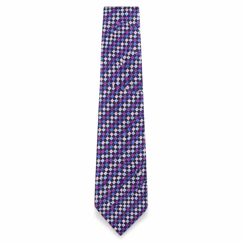 Marks and Spencer Mens Multicoloured Plaids & Checks Silk Pointed Tie One Size