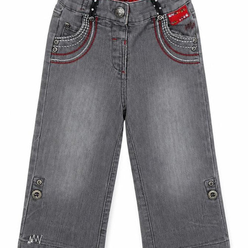St Bernard Girls Grey  Cotton Jogger Jeans Size 18-24 Months  Zip