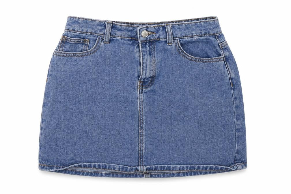 Denim co. Womens Blue  Cotton A-Line Skirt Size 12   Zip
