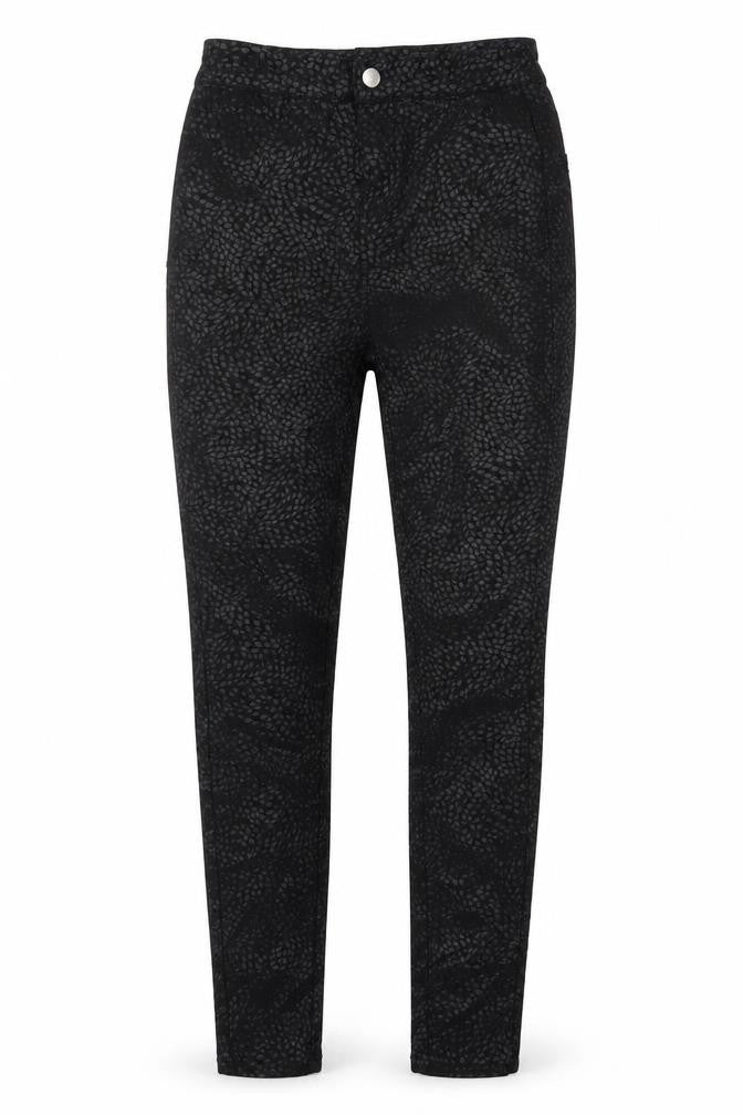 TU Womens Black  Viscose Skinny Jeans Size 8 L27 in Regular Button - Leaf Prints