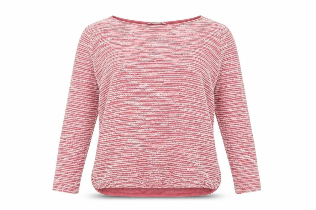 Front view of H&M women’s pink crew neck polyester jumper, size S