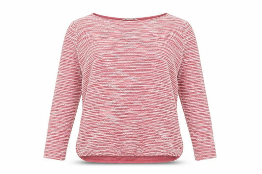 Front view of H&M women’s pink crew neck polyester jumper, size S