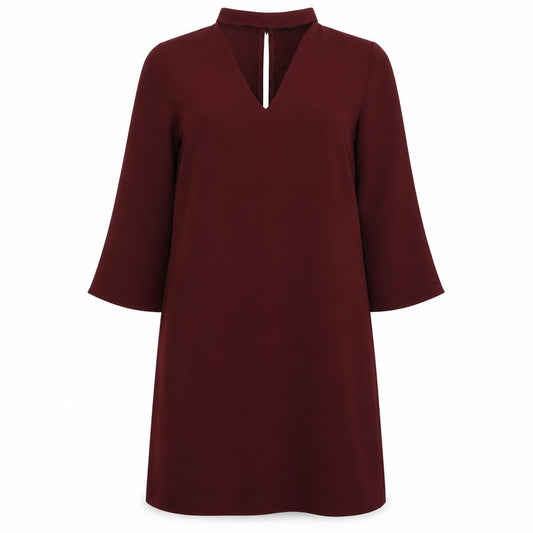 Front view of Papaya women’s red polyester shift, size UK 12, halter pullover