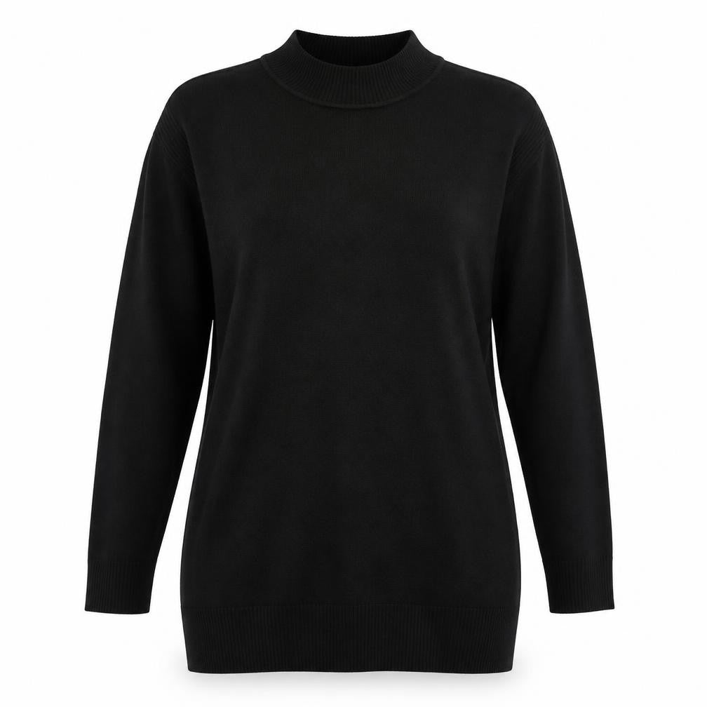 New Look Womens Black Crew Neck  Acrylic Tunic Jumper Size M