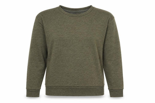 Front view of Atmosphere women’s green polyester pullover sweatshirt, size UK 6, pullover