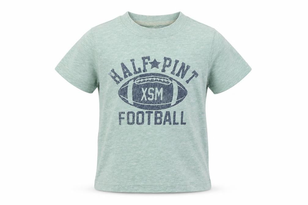 Carter's Boys Green  Cotton Basic T-Shirt Size 4 Years Round Neck Pullover - American football
