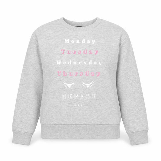 Front view of Primark women’s grey polyester pullover sweatshirt, size UK 8, pullover