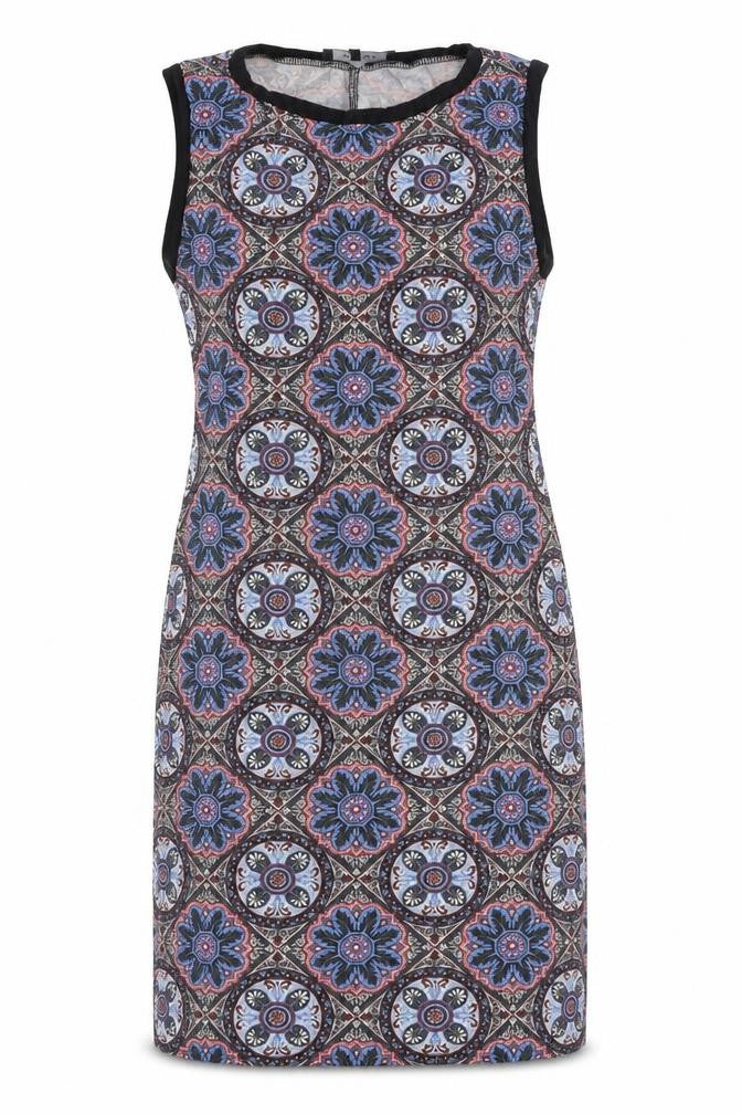 New Look Womens Blue Paisley Viscose Pencil Dress  Size 10  Round Neck Pullover