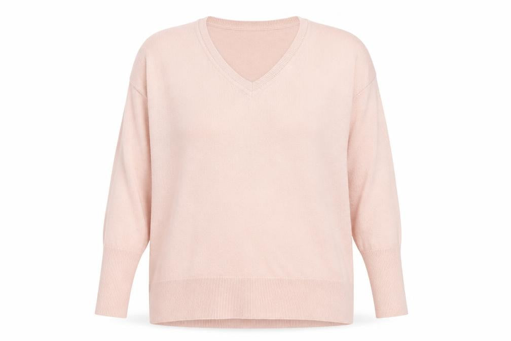 Dorothy Perkins Womens Pink V-Neck  Acrylic Pullover Jumper Size 14