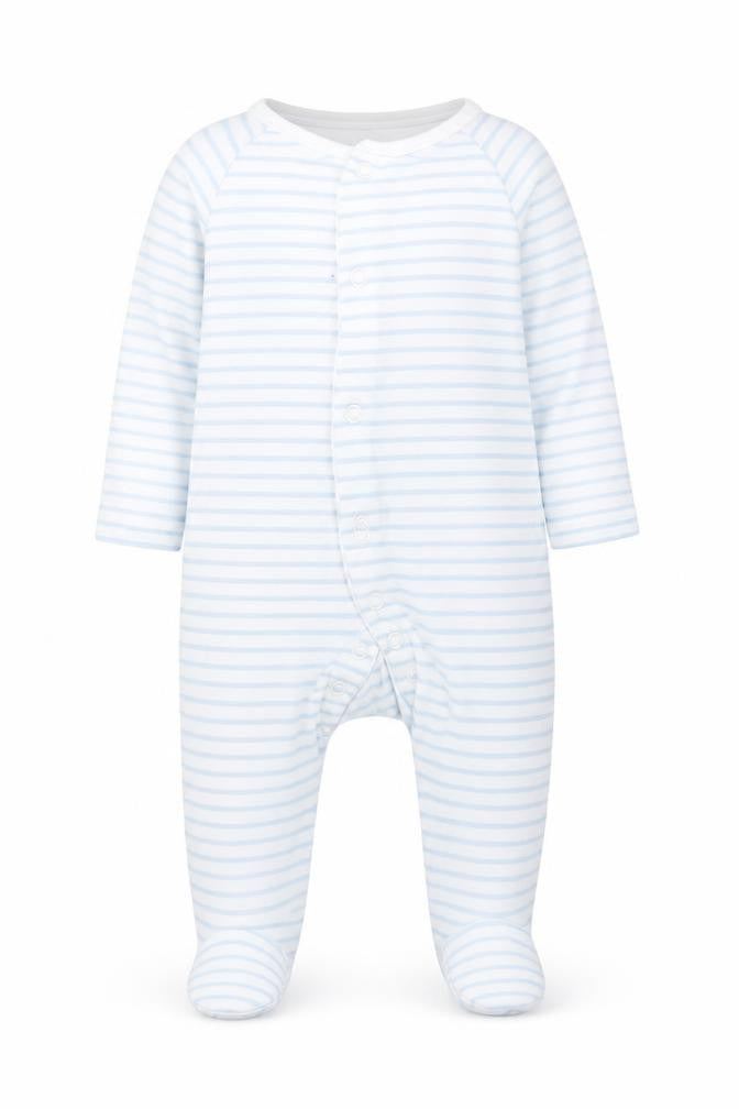 Lullaby Baby White Striped 100% Cotton Babygrow One-Piece Size 24 Months  Snap
