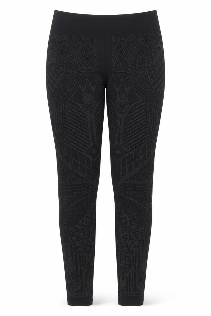 Topshop Womens Black Geometric Polyester Jogger Leggings Size 6 L28.5 in