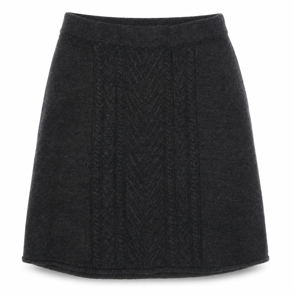 Front view of Hatley women’s grey acrylic a-line skirt, size S