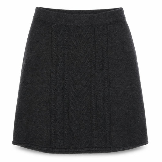 Front view of Hatley women’s grey acrylic a-line skirt, size S