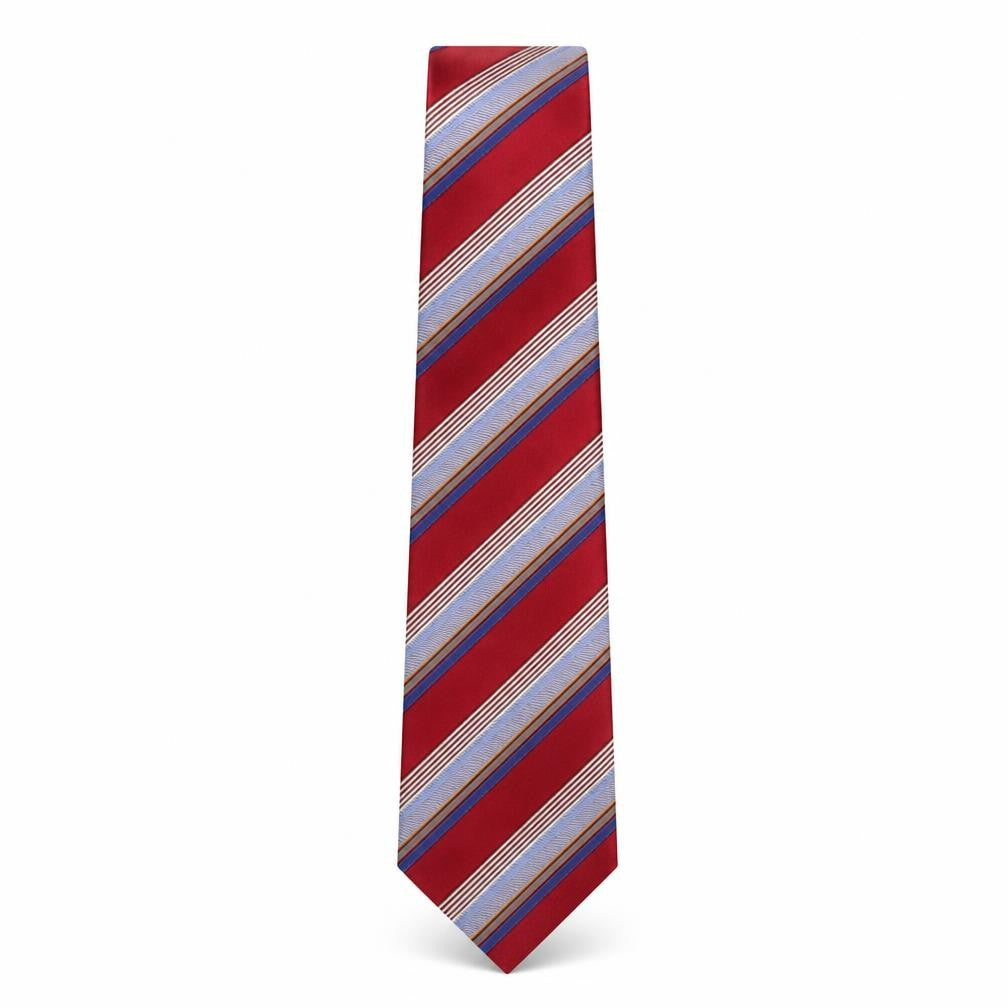 Front view of Tie Rack men’s multicoloured striped silk pointed tie one size