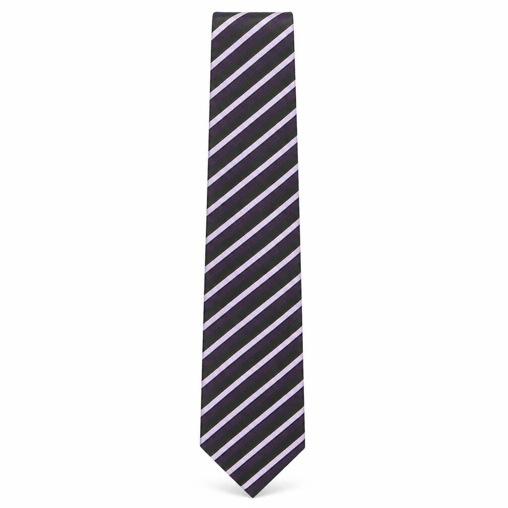 Front view of Skopes men’s multicoloured striped polyester pointed tie one size