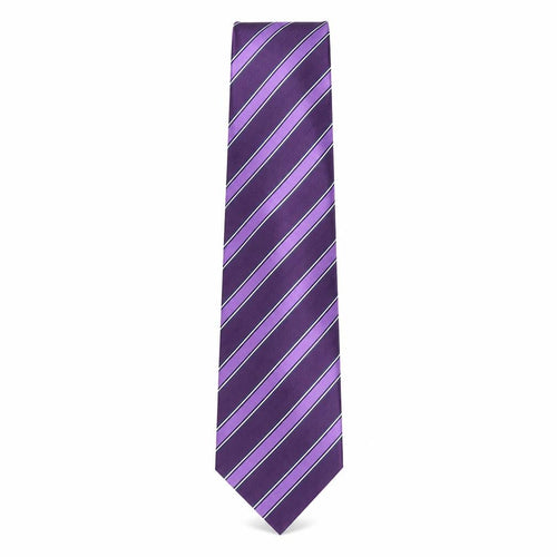 Nicole Miller  Mens Purple Striped Silk Pointed Tie One Size