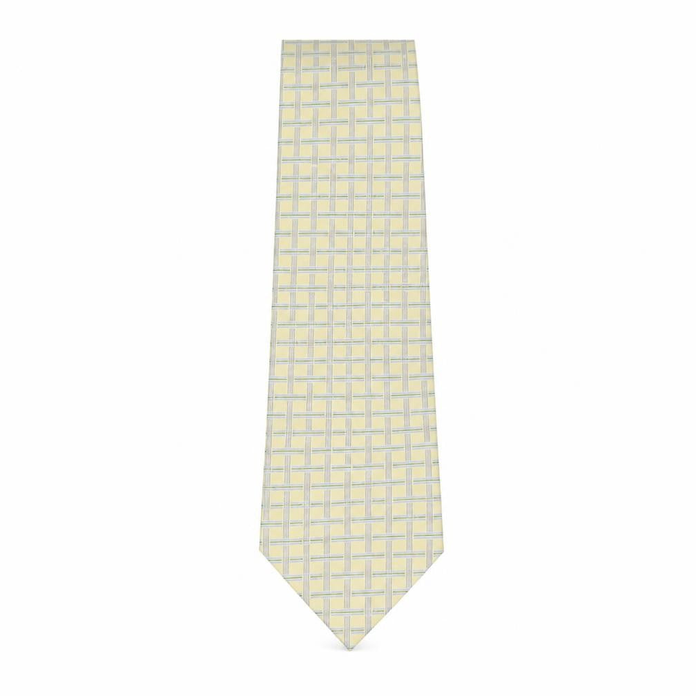 Front view of Osborne men’s multicoloured plaids & checks silk pointed tie one size