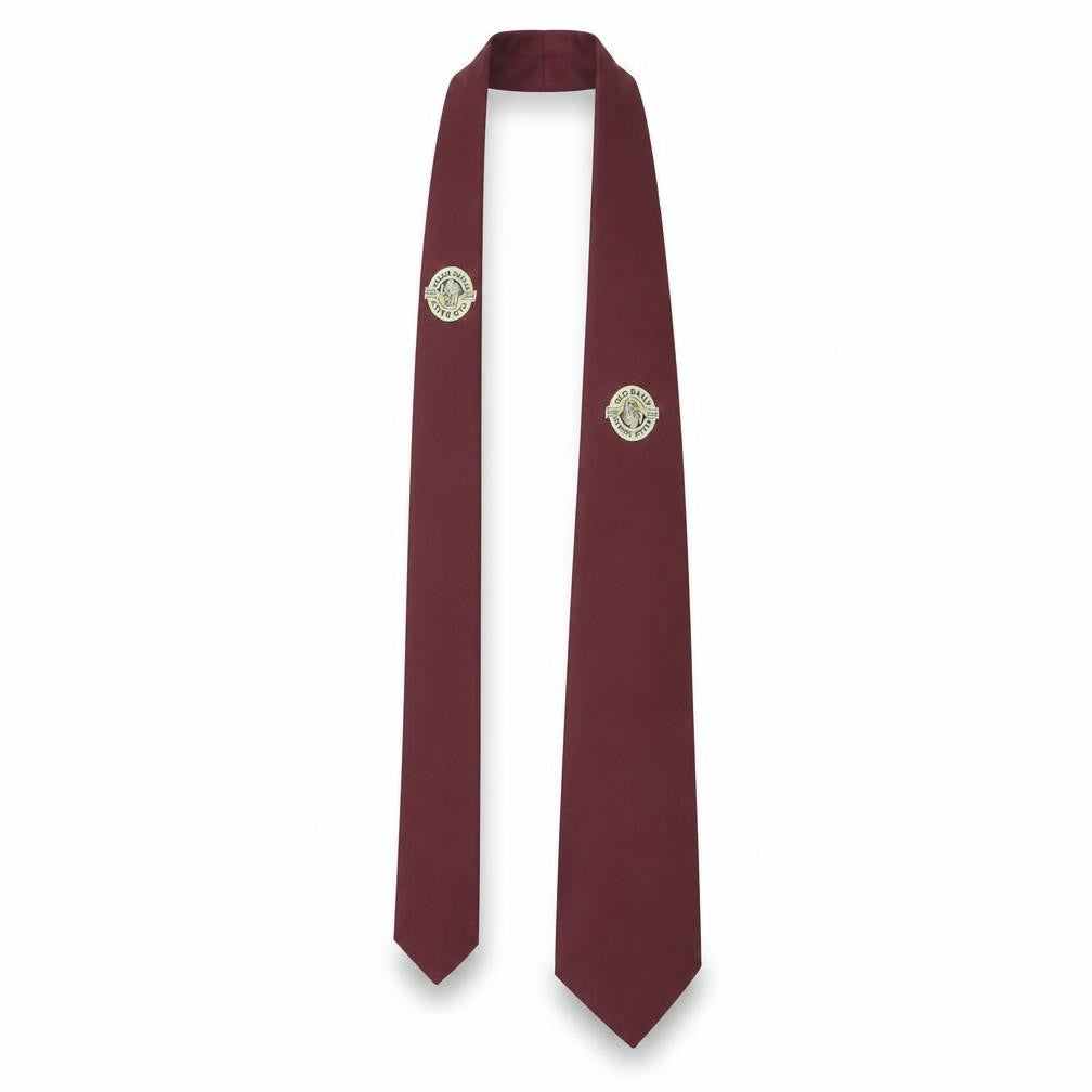 Front view of William Turner & Son men’s red polyester pointed tie one size - old baily bitter