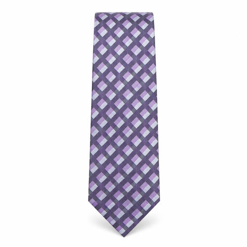 Michelsons Mens Purple Plaids & Checks Silk Pointed Tie One Size