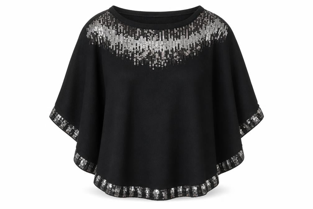 Front view of Apricot women’s black round neck cotton jumper, size S