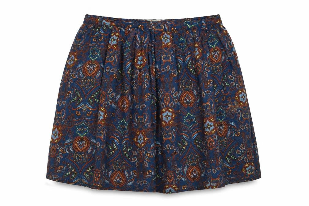 Indigo Womens Blue Geometric Viscose A-Line Skirt Size 12