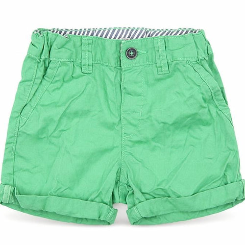 H&M Girls Green  Cotton Cropped Trousers Size 6-9 Months  Button