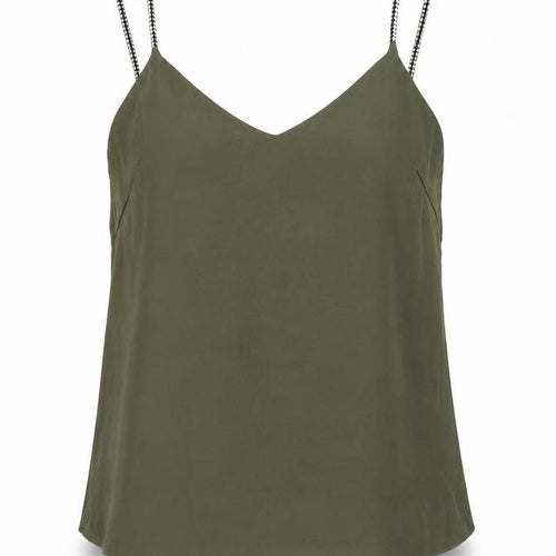 Goldie Womens Green  Polyester Camisole Blouse Size S Round Neck - Plunge Back