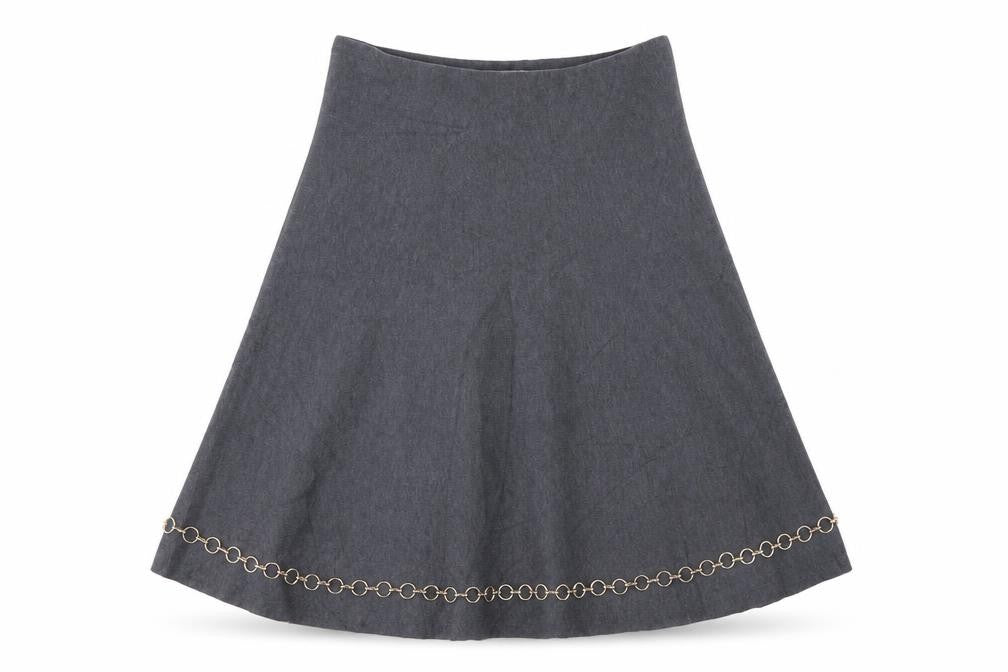 Zara Womens Grey  Viscose Skater Skirt Size S