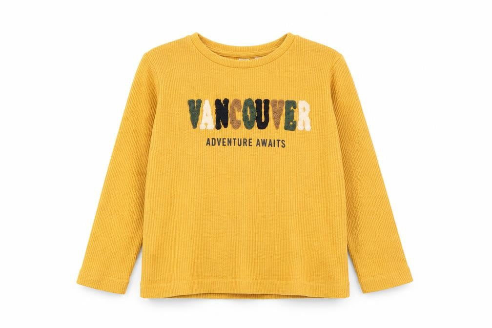 name it Boys Yellow  Cotton Pullover T-Shirt Size 2-3 Years Crew Neck  - Vancouver