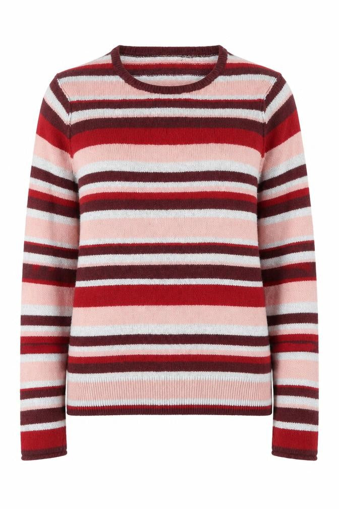 Label of Graded Goods Womens Multicoloured Round Neck Striped Cotton Pullover Jumper Size S
