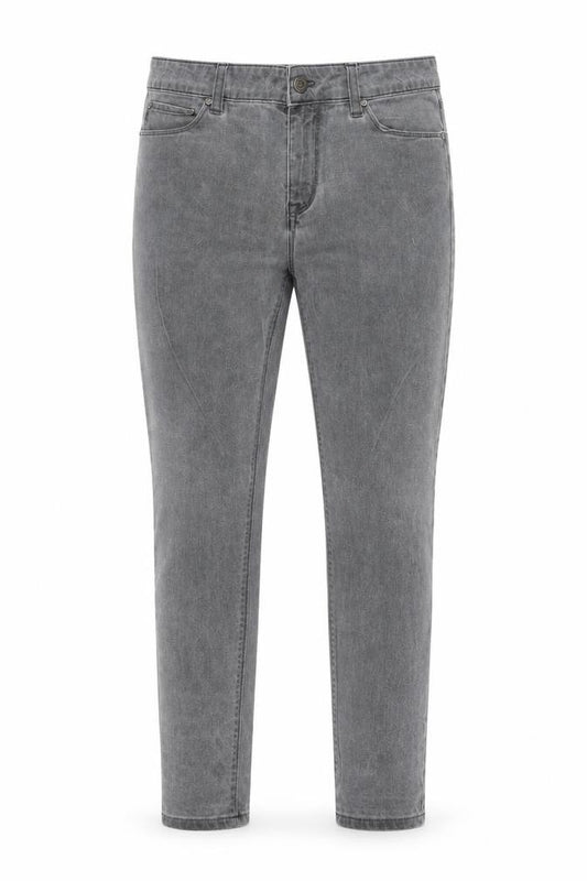 Front view of ASOS women’s grey cotton skinny jeans, size UK 30, 28-inch leg regular zip
