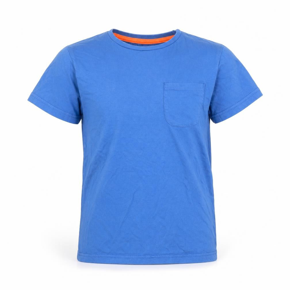 Front view of Dunnes boys’ black cotton basic t-shirt, size 9, years round neck