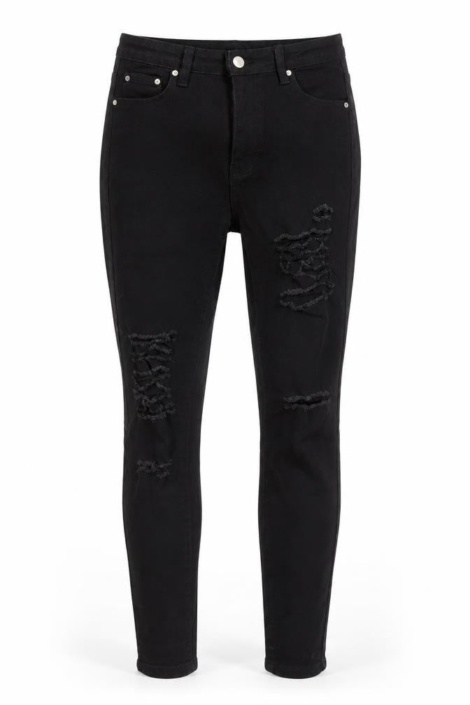 SheIn Womens Black  Cotton Skinny Jeans Size S L27 in Regular Button