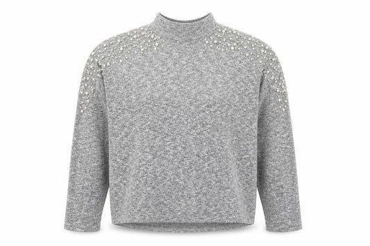Front view of Divided women’s grey high neck polyester jumper, size S