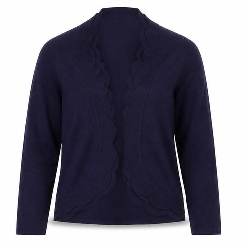 Pointelle Womens Blue V-Neck  Viscose Cardigan Jumper Size M