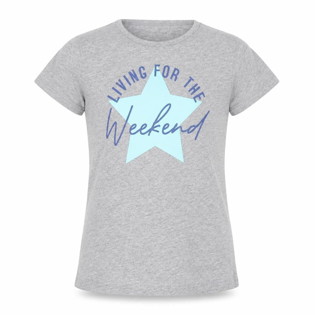 Front view of Primark girls’ grey cotton basic t-shirt, size 7-8, years round neck pullover