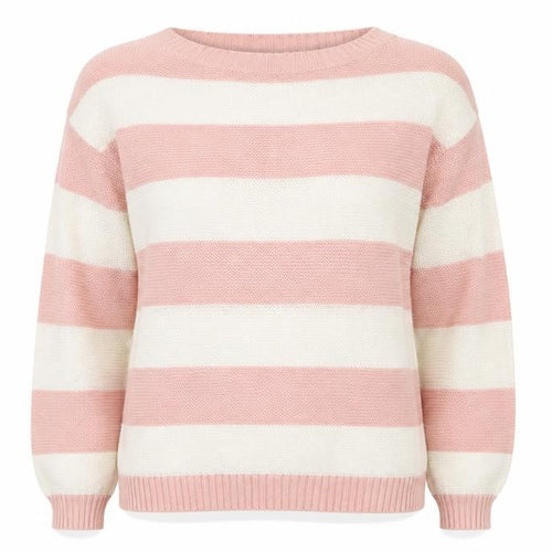 Dorothy Perkins Womens Pink Boat Neck Striped Acrylic Pullover Jumper Size 14