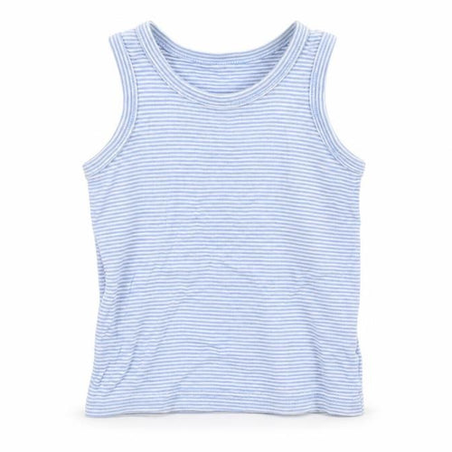 F&F Boys Blue Striped Cotton Pullover Tank Size 3-4 Years Round Neck