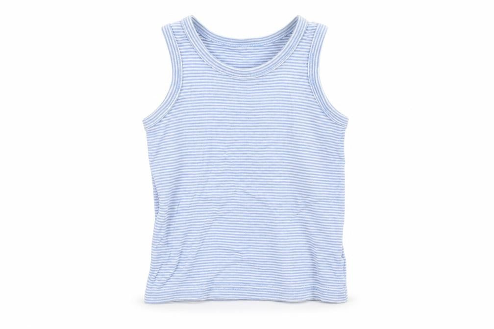 F&F Boys Blue Striped Cotton Pullover Tank Size 3-4 Years Round Neck