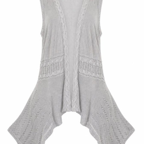Indigo Womens Grey V-Neck  Linen Cardigan Jumper Size 10