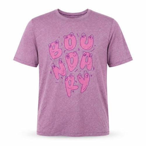 Boundary Mens Purple  Cotton  T-Shirt Size S Crew Neck