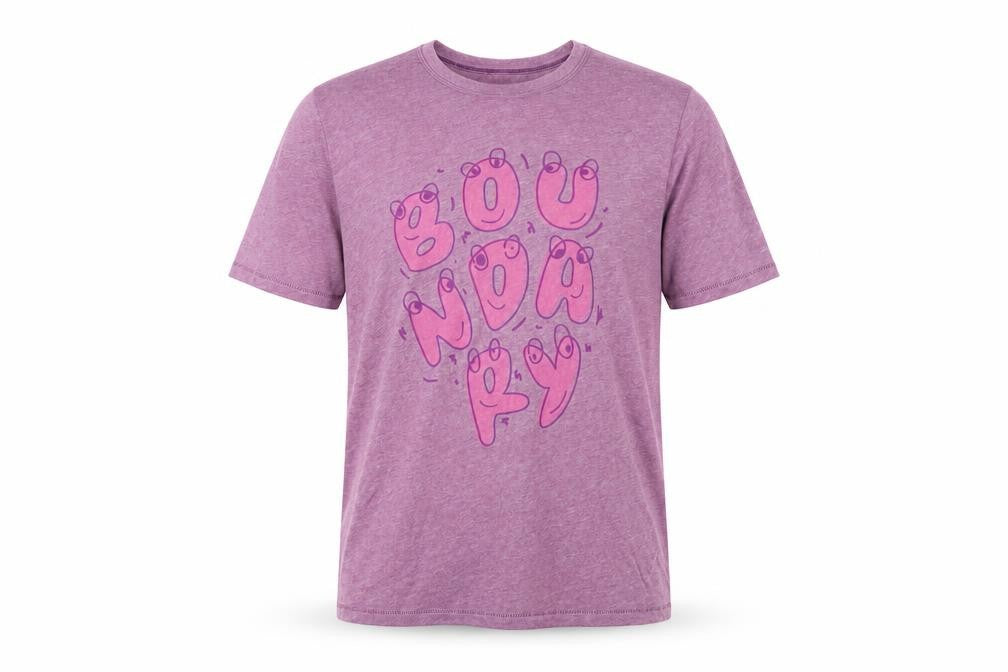Boundary Mens Purple  Cotton  T-Shirt Size S Crew Neck