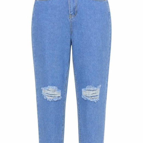 Boohoo Womens Blue  Cotton Mom Jeans Size 6 L30 in Regular Button